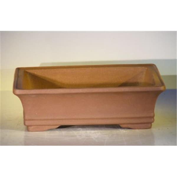 Paisaje 12 x 9.625 x 3.5 in. Unglazed Ceramic Bonsai Pot, Tan - Rectangle - PA2202888