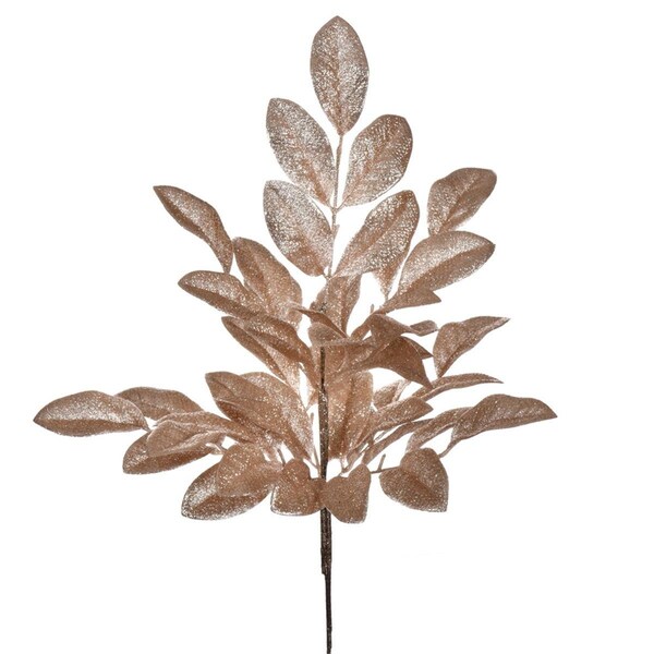 Dare2Decor 25 in. Apple Leaf Glittr Bush - Cafe Latte - Pack of 2 - DA3267839