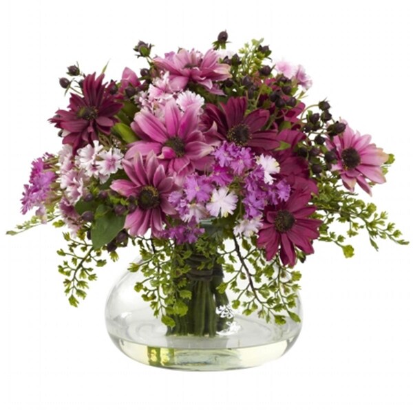 Nearly Natural Large Mixed Daisy Arrangement - Pink, 1353PK - 1353-PK