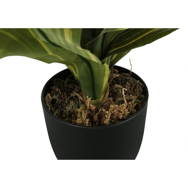 Monarch Specialties Artificial Plant, 17" Tall, Dracaena, Indoor, Faux, Fake, Table, Greenery, Potted, Real Touch - I 9573