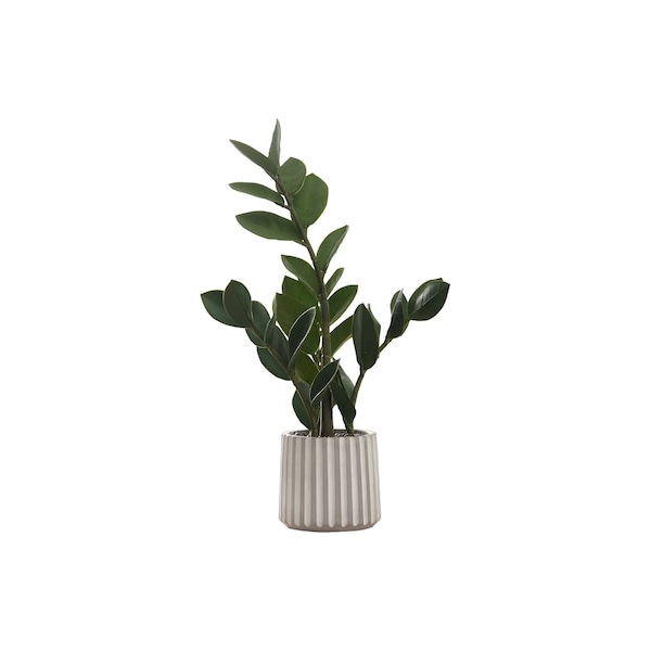 Monarch Specialties Artificial Plant, 20" Tall, Zz, Indoor, Faux, Fake, Table, Greenery, Potted, Real Touch, Decorative - I 9500