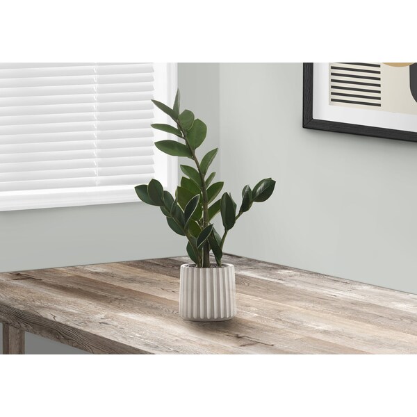 Monarch Specialties Artificial Plant, 20" Tall, Zz, Indoor, Faux, Fake, Table, Greenery, Potted, Real Touch, Decorative - I 9500