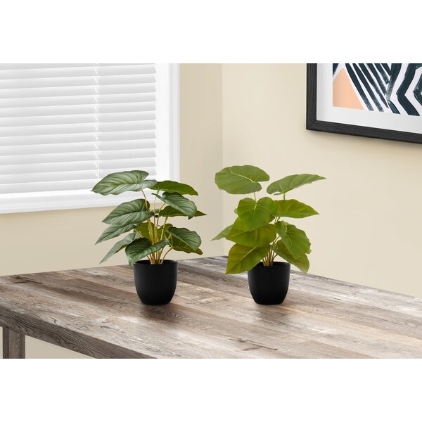 Monarch Specialties Artificial Plant, 13" Tall, Epipremnum, Indoor, Faux, Fake, Table, Greenery, Potted, Set Of 2 - I 9583
