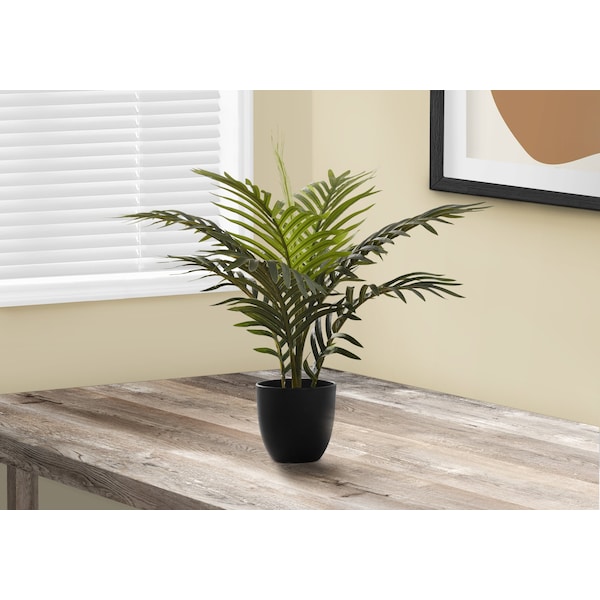 Monarch Specialties Artificial Plant 20" Tall, Palm, Indoor, Faux, Fake, Table, Greenery, Potted, Real Touch, Decorative - I 9501