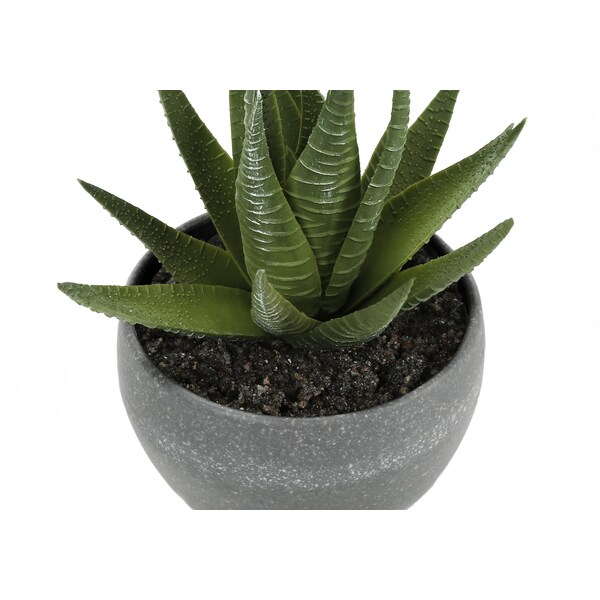 Monarch Specialties Artificial Plant, 6" Tall, Succulent, Indoor, Faux, Fake, Table, Greenery, Potted, Set Of 3 - I 9587
