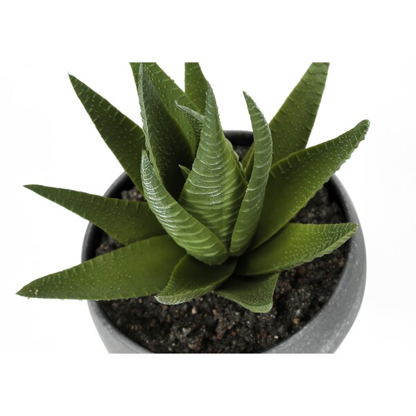 Monarch Specialties Artificial Plant, 6" Tall, Succulent, Indoor, Faux, Fake, Table, Greenery, Potted, Set Of 3 - I 9587