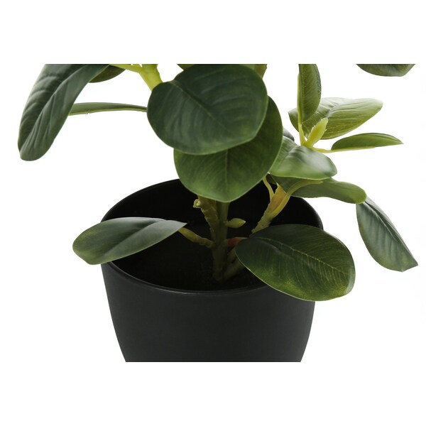 Monarch Specialties Artificial Plant, 14" Tall, Ficus, Indoor, Faux, Fake, Table, Greenery, Potted, Set Of 2, Decorative - I 9585