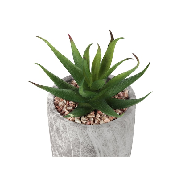 Monarch Specialties Artificial Plant 6" Tall Succulent, Indoor, Faux, Fake, Table, Greenery, Potted Set Of 2, Decorative - I 9586