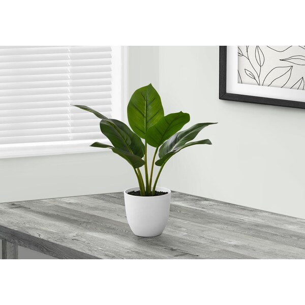 Monarch Specialties Artificial Plant 17" Tall Aureum Indoor, Faux, Fake, Table, Greenery, Potted, Real Touch, Decorative - I 9502