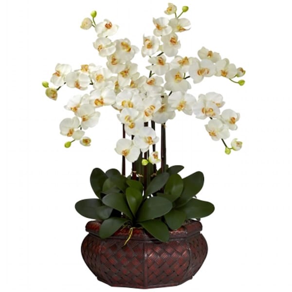 Nearly Natural Large Phalaenopsis Silk Flower Arrangement - 1201-CR