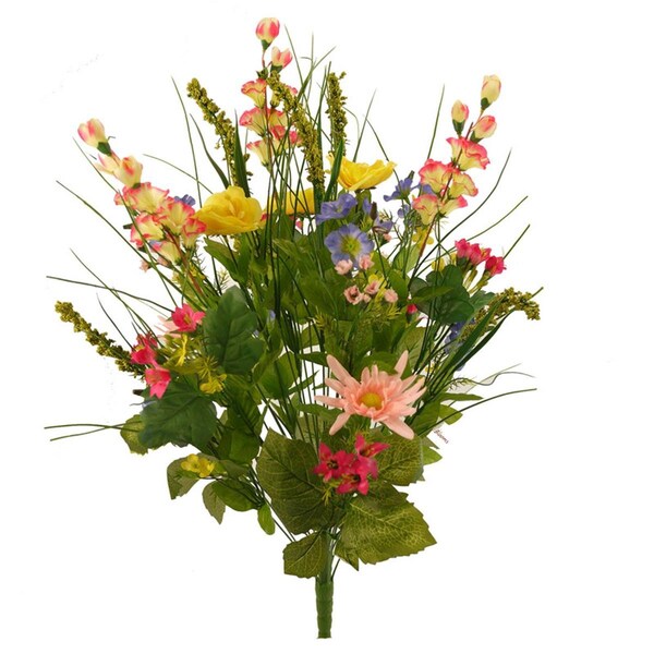 Admired By Nature Artificial Dahlia Morning Glory Ranunculus  Blossom Fillers Mixed Bush - GPB4328YWPURPK