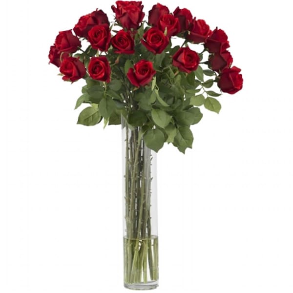 Nearly Natural Rosebud with Cylinder Silk Flower Arrangement - 1218