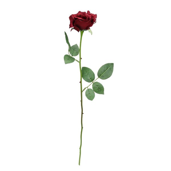 Allstate 23 in. Long Stem Artificial Blooming Rose Pick Flowers, Burgundy - 33401294