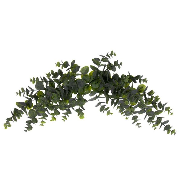 Vickerman 32 in. Spiral Euclyptus Crescent Swag Flower Leaf, Green - FK234658