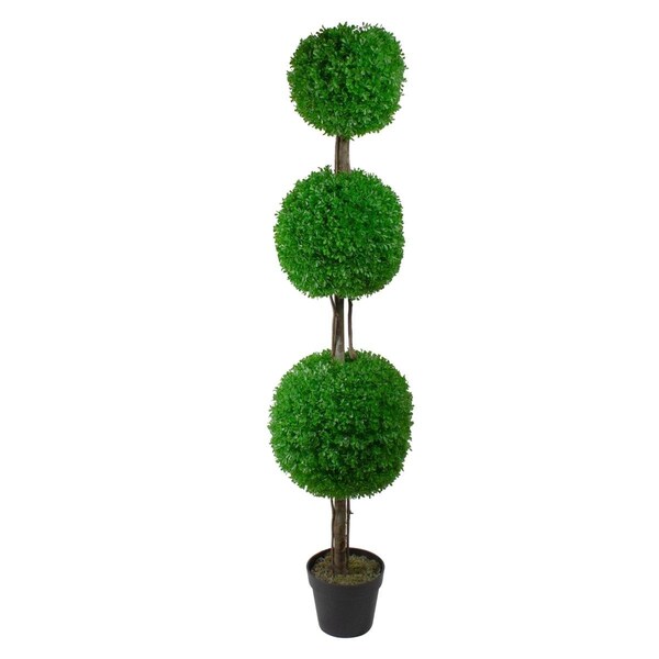 Lovelyhome 60 in. Triple Sphere Artificial Boxwood Topiary Potted Plant - LO1772143