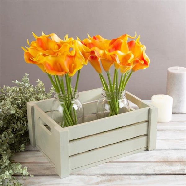 Pure Garden Pure Garden 50-LG1027 Artificial Calla-Lily with Stems-Real Touch Fake Flowers - Sunset Orange - 50-LG1027