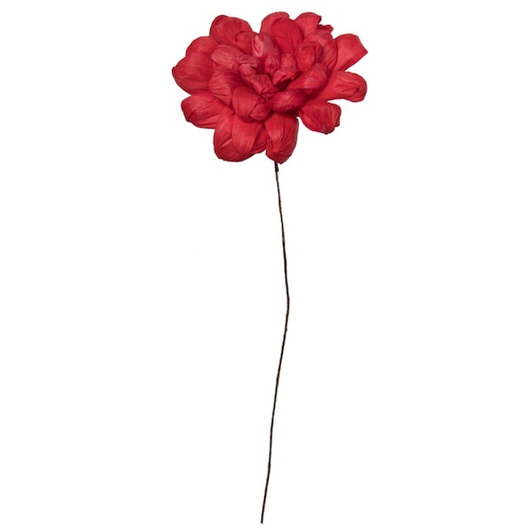 Dare2Decor 6 in. Maize Dahlia On Stem Artificial Flowers, Red - 18 in. - 6 per Bag - DA3252343