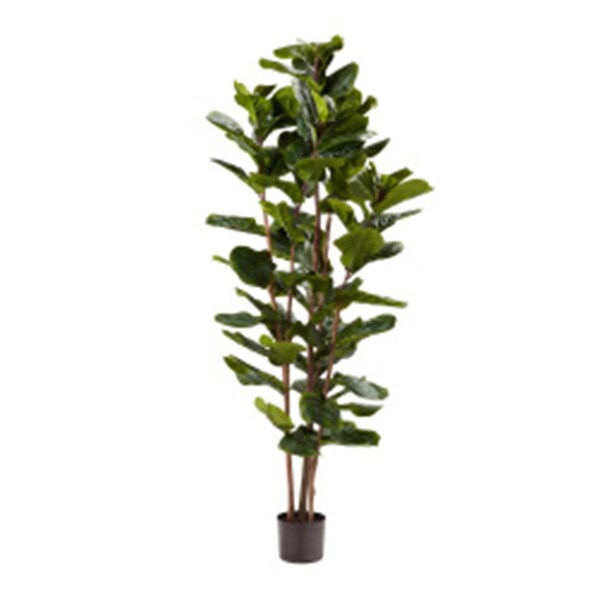 Perfectpillows 72 in. Artificial Fiddle Leaf Fig Tree Faux Plant in Pot with Natural Feel Leaves - PE2064008
