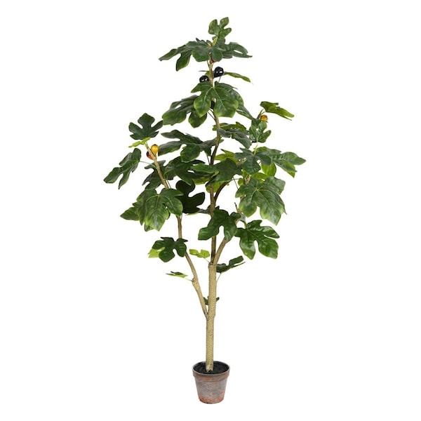 Dare2Decor 4 ft. Potted Fig Tree 45-Leaves - DA2676119