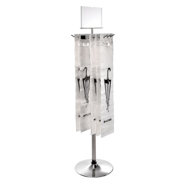 Alpine Industries Wet Umbrella Bag Wrapper Stand, Bonus 100 Long Bags Included - 489