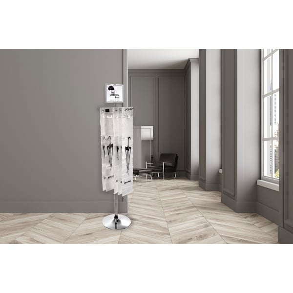 Alpine Industries Wet Umbrella Bag Wrapper Stand, Bonus 100 Long Bags Included - 489