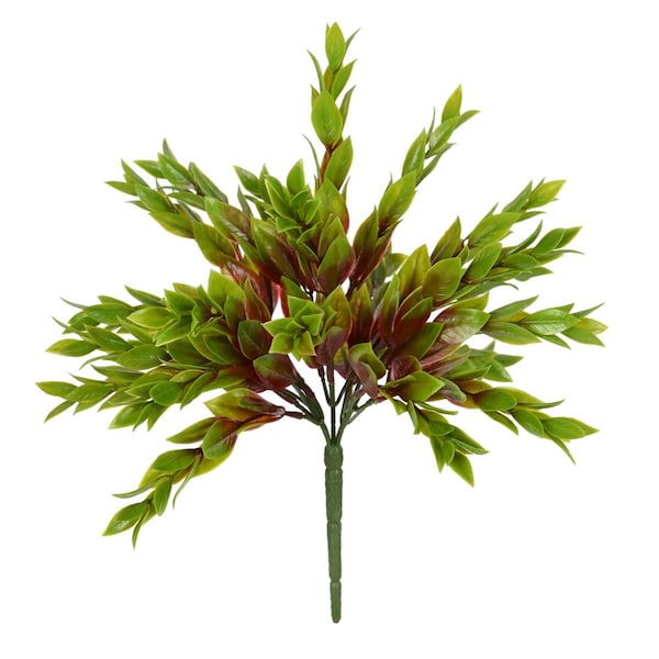 Dare2Decor 10.5 in. Green Mini Leaf Bush with UV Coated Spray - DA3264506