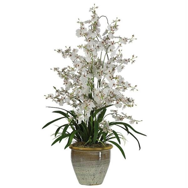 Nearly Natural Triple Dancing Lady Silk Flower Arrangement - 1070-WH