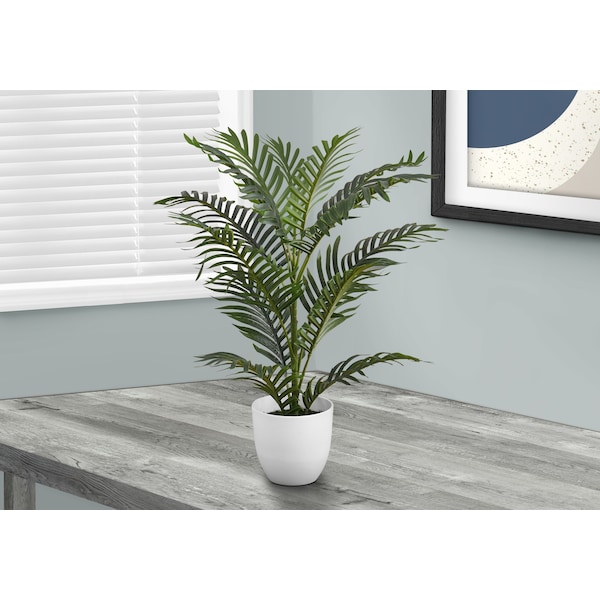 Monarch Specialties Artificial Plant, 28" Tall, Palm Tree, Indoor, Faux, Fake, Floor, Greenery, Potted, Real Touch - I 9508