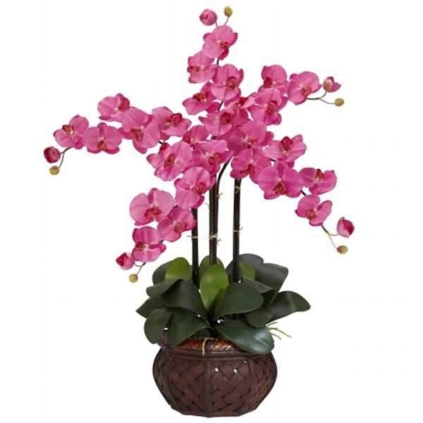 Nearly Natural Phalaenopsis with Decorative Vase Silk Flower Arrangement - 1211-DP