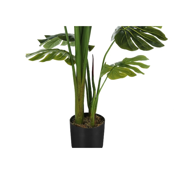 Monarch Specialties Artificial Plant, 55" Tall, Monstera Tree, Indoor, Faux, Fake, Floor, Greenery, Potted, Real Touch - I 9548