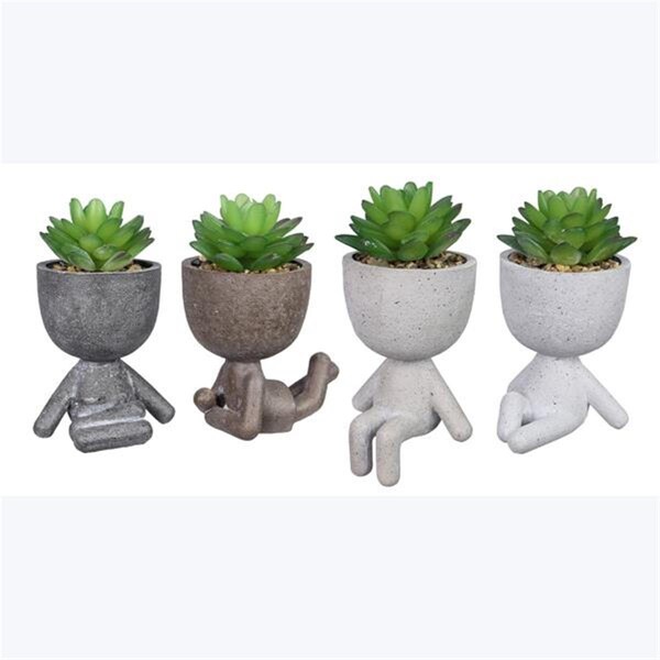 Designs-Done-Right Resin Zen People Mini Garden Plant, Assorted Color - 4 Assorted - DE3284577