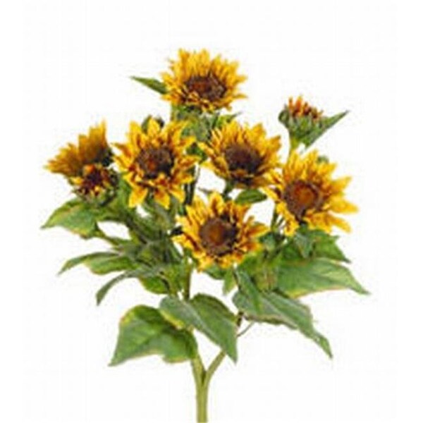 Allstate FBS456-YE 22 in. Yellow Sunflower Bush X9- Case of 4 - FBS456-YE