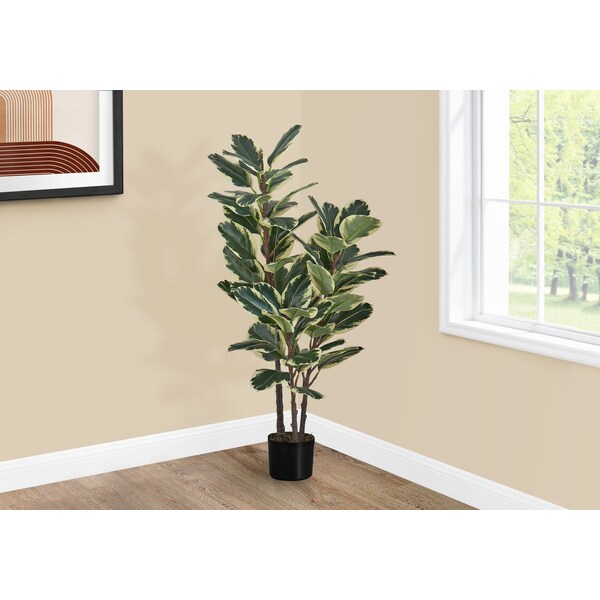 Monarch Specialties Artificial Plant, 47" Tall, Oak Tree, Indoor, Faux, Fake, Floor, Greenery, Potted, Real Touch - I 9544