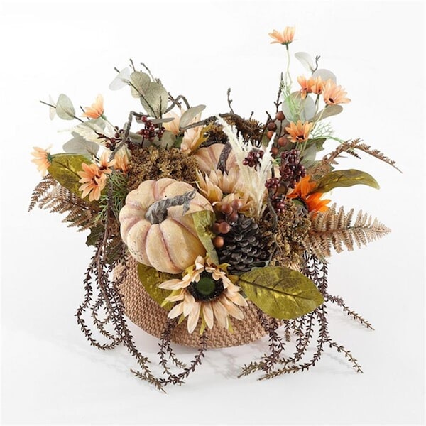 Safavieh 26 in. Faux Pumpkin & Sunflower Potted Arrangement, Multi Color - FXP1060A