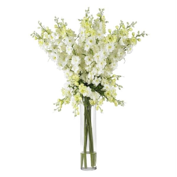 Nearly Natural Silk Delphinium Silk Flower Arrangement - 1224-WH