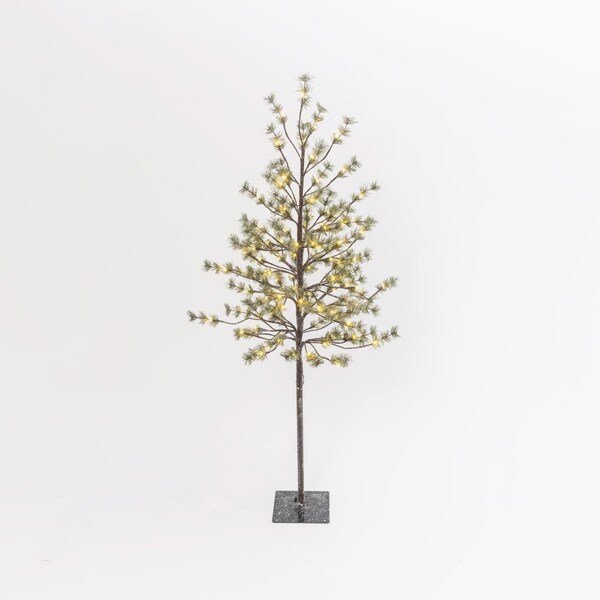 Everlasting Glow 5 ft. Tall Electric Icy Pine Tree with 96 Warm White LED Lights - 2552850EC