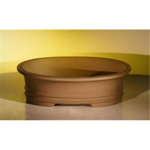 Paisaje Unglazed Ceramic Bonsai Pot, Tan - Oval - PA2202218