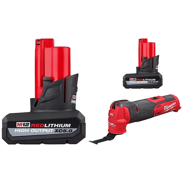 Milwaukee Tool M12 5.0 Battery(2) + M12 FUEL Multi-Tool - 48-11-2450, 48-11-2450, 2526-20