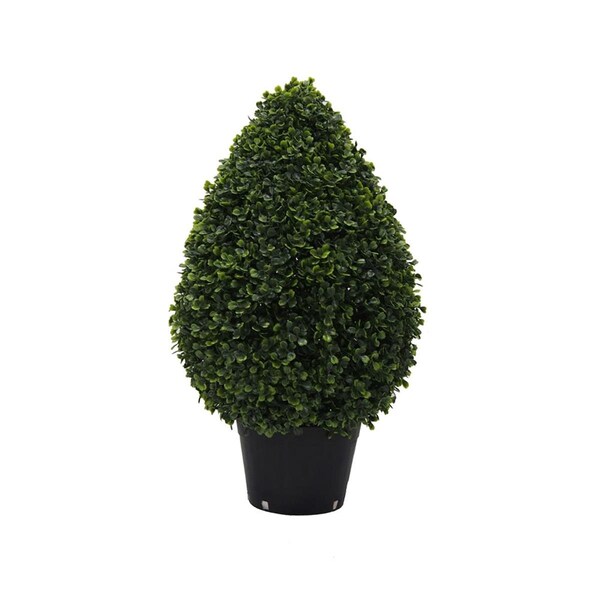 Dare2Decor UV Boxwood Teardrop Shaped Everyday Topiary in Pot - 24 in. - DA582958