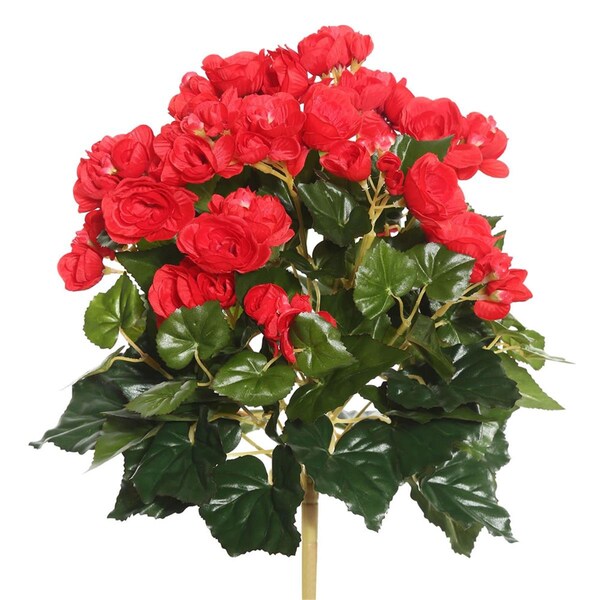 Vickerman Red Begonia Floral Bush - 15.25 in. - FL170902