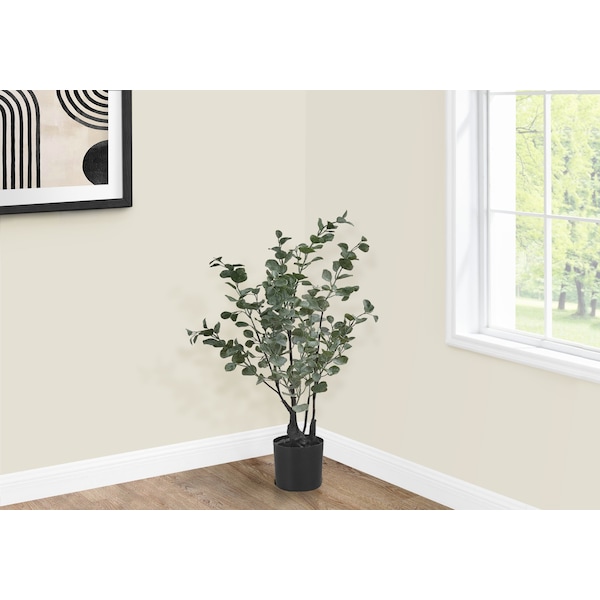 Monarch Specialties Artificial Plant, 35" Tall, Eucalyptus Tree, Indoor, Faux, Fake, Floor, Greenery, Potted, Decorative - I 9562