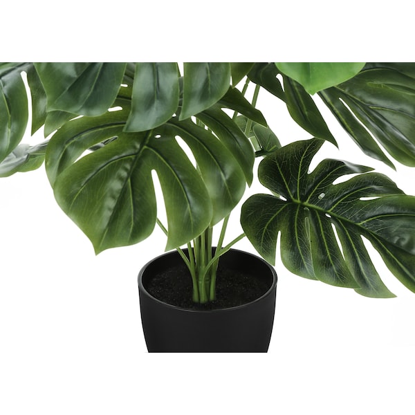 Monarch Specialties Artificial Plant, 24" Tall, Monstera, Indoor, Faux, Fake, Table, Greenery, Potted, Real Touch - I 9576
