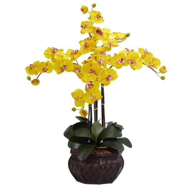 Nearly Natural Phalaenopsis with Decorative Vase Silk Flower Arrangement - 1211-YL