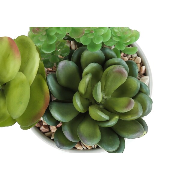 Monarch Specialties Artificial Plant 7" Tall Succulent, Indoor, Faux, Fake, Table, Greenery, Potted Set Of 2, Decorative - I 9588