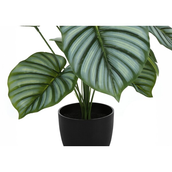 Monarch Specialties Artificial Plant, 24" Tall, Calathea, Indoor, Faux, Fake, Table, Greenery, Potted, Real Touch - I 9577
