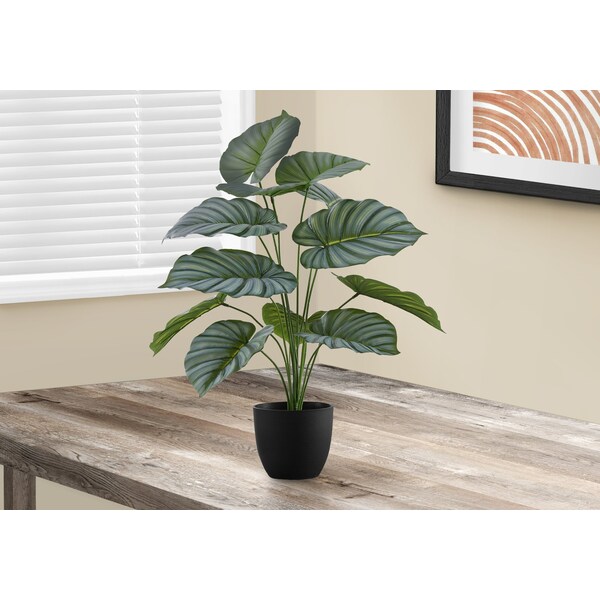 Monarch Specialties Artificial Plant, 24" Tall, Calathea, Indoor, Faux, Fake, Table, Greenery, Potted, Real Touch - I 9577