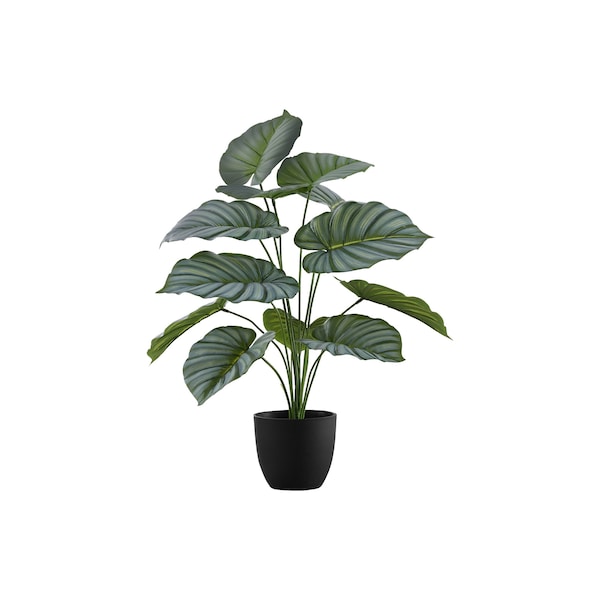 Monarch Specialties Artificial Plant, 24" Tall, Calathea, Indoor, Faux, Fake, Table, Greenery, Potted, Real Touch - I 9577
