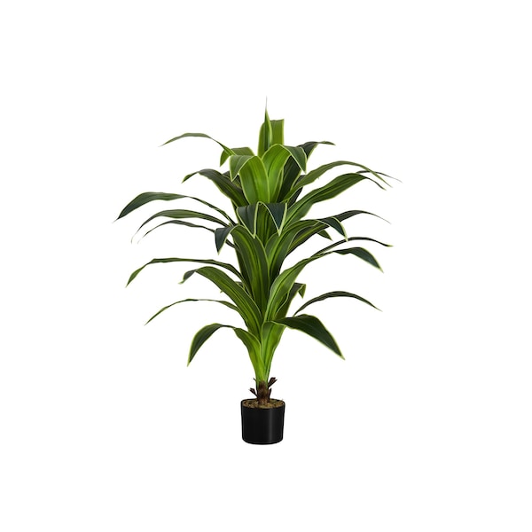 Monarch Specialties Artificial Plant, 47" Tall, Dracaena Tree, Indoor, Faux, Fake, Floor, Greenery, Potted, Real Touch - I 9542