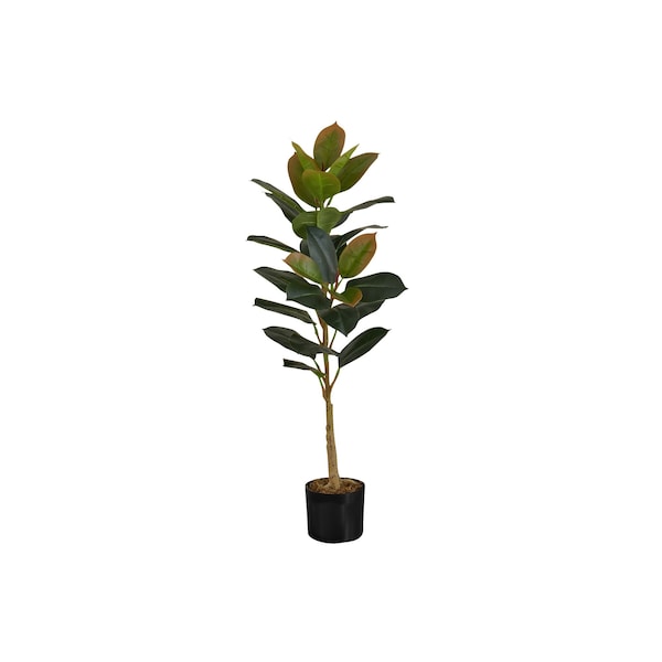 Monarch Specialties Artificial Plant, 40" Tall, Rubber Tree, Indoor, Faux, Fake, Floor, Greenery, Potted, Real Touch - I 9547