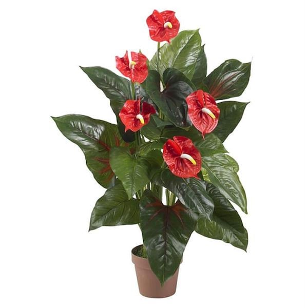 Nearly Natural 3 ft. Anthurium Silk Plant Real Touch - 6619